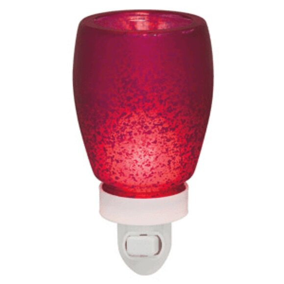 Scentsy Cranberry Glass Red Glitter Wall Plug In Mini Wax Warmer Night Light NEW - Picture 1 of 12